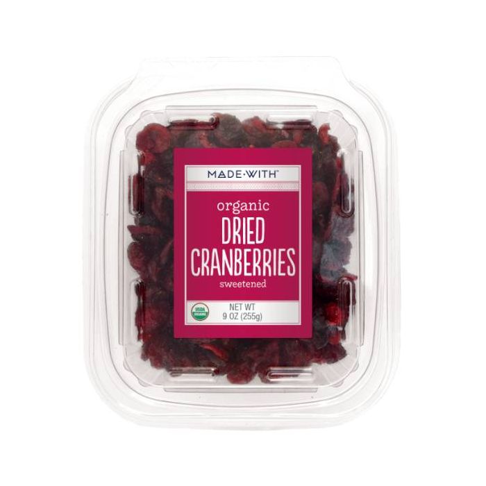 MADE WITH: Organic Dried Fruit Cranberries Tub, 9 oz