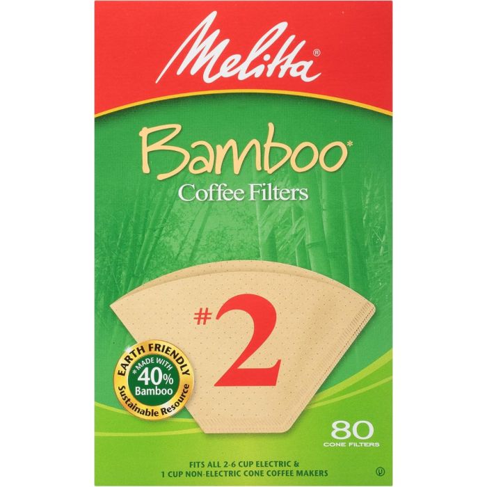 MELITTA: Bamboo Coffee Filter  No 2, 80 ct