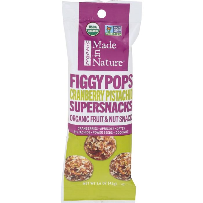MADE IN NATURE: Cranberry Pistachio Figgy Pops, 1.6 oz