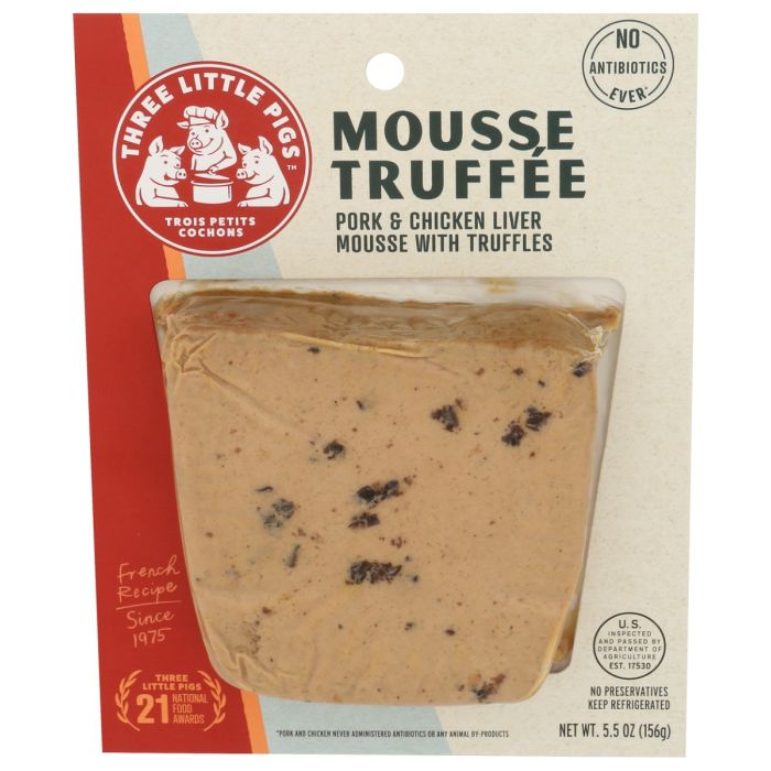LES TRIOS PETITS: Pork Chicken Liver Mousse Truffee, 5.5 oz