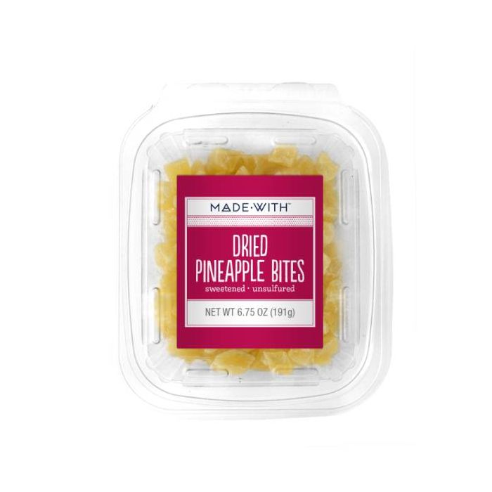 MADE WITH: Dried Pineapple Bites Tub, 6.75 oz