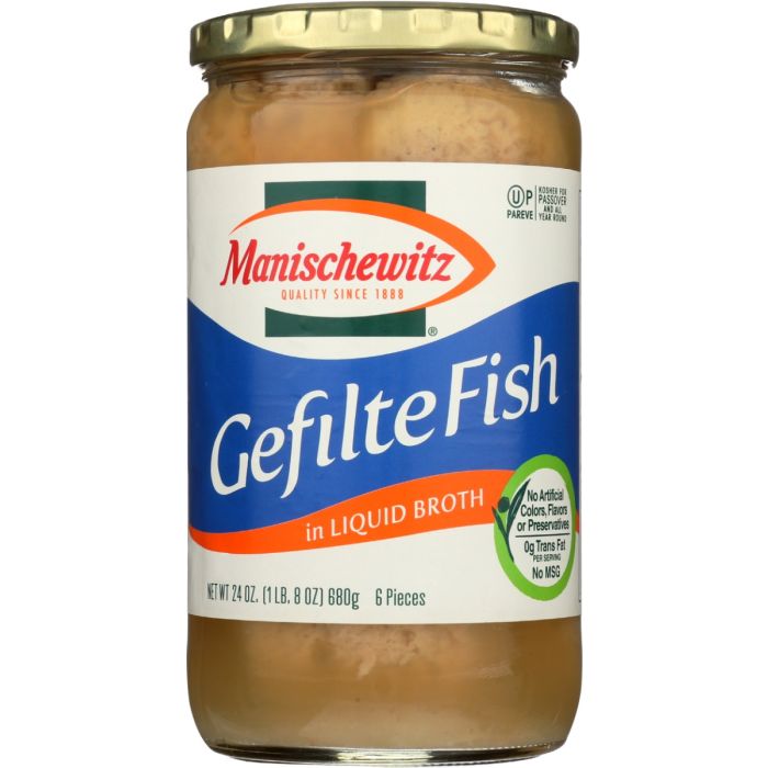 MANISCHEWITZ: Gefilte Fish in Liquid Broth, 24 oz