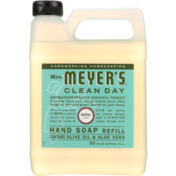 MRS MEYERS CLEAN DAY: Basil Liquid Hand Soap Refill, 33 oz