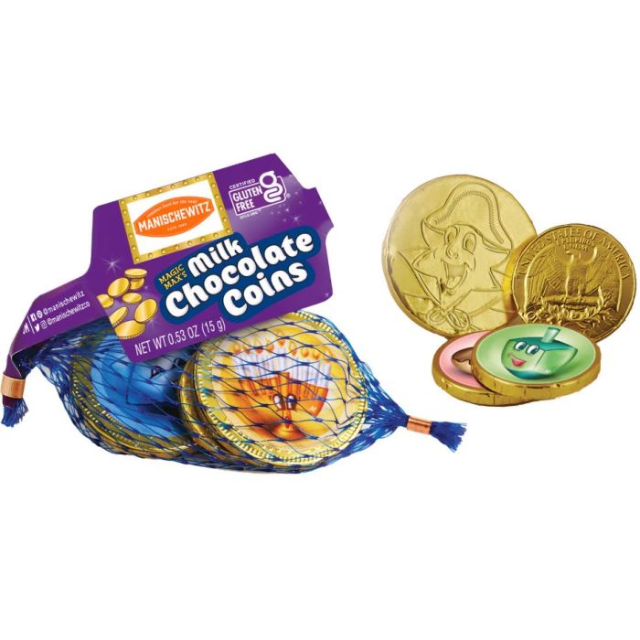 MANISCHEWITZ: Milk Chocolate Coins, 0.53 oz