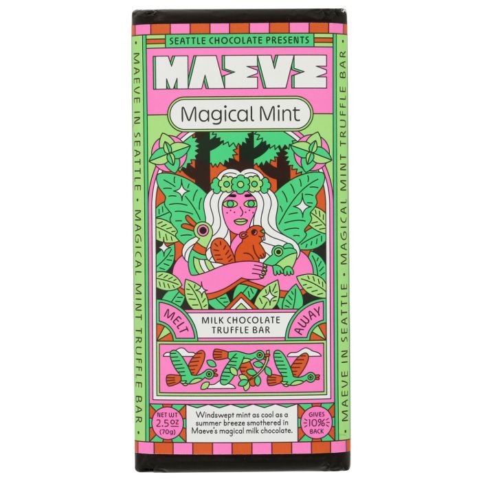 MAEVE: Magical Mint Milk Chocolate Truffle Bar, 2.4 oz