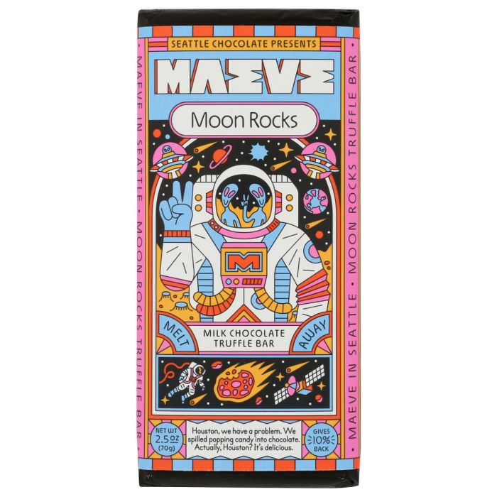 MAEVE: Moon Rocks Milk Chocolate Truffle Bar, 2.5 oz