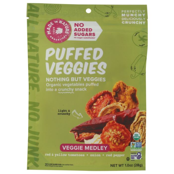 MADE IN NATURE: Puffed Veggie Medley Organic, 1.2 oz