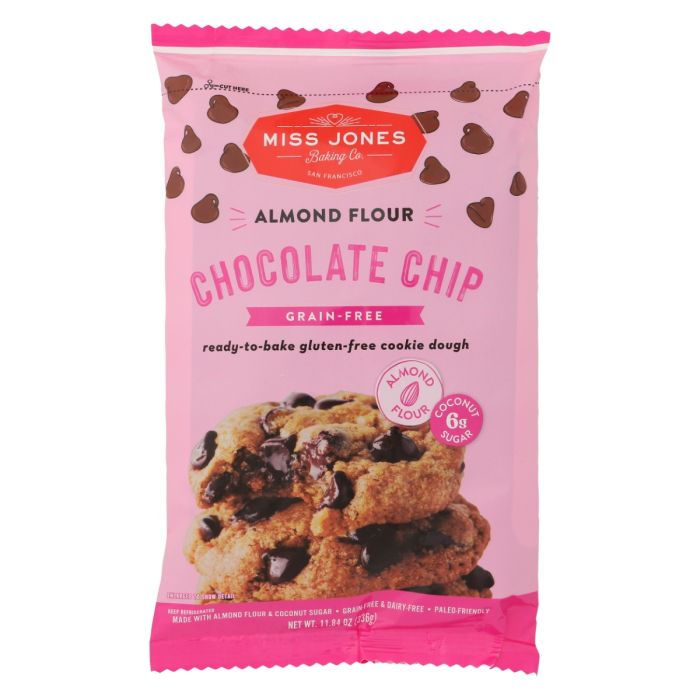 MISS JONES BAKING CO: Almond Flour Chocolate Chip Cookie Dough, 11.84 oz