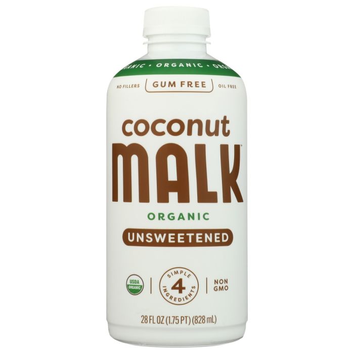 MALK: Unsweetened Coconut Milk, 28 fo