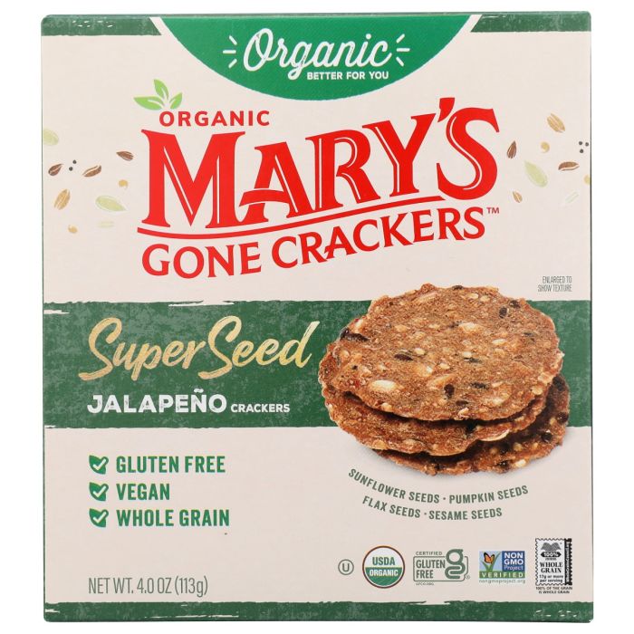 MARYS GONE CRACKERS: Superseed Jalapeño Crackers, 4 oz