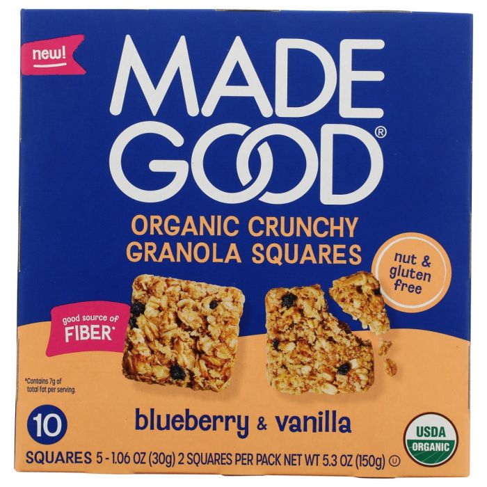 MADEGOOD: Blueberry Vanilla Granola Squares 5 Count, 5.3 oz