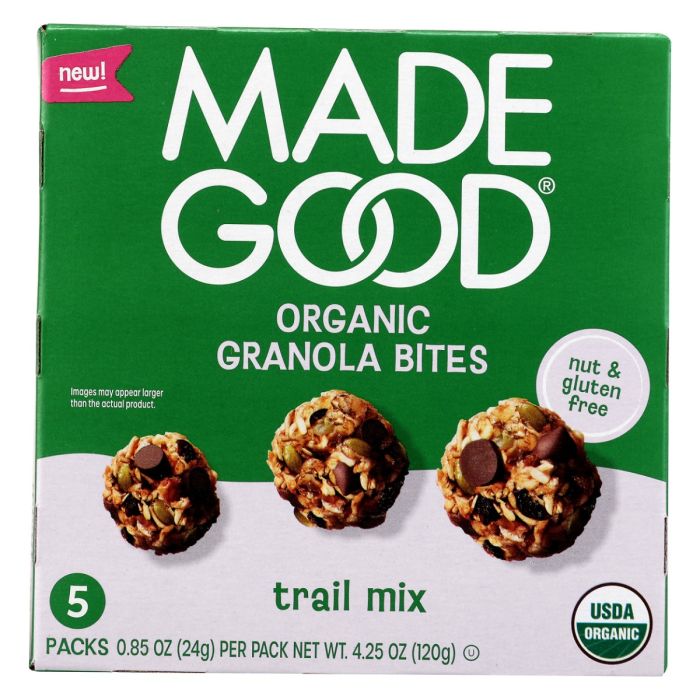 MADEGOOD: Organic Trail Mix Granola Bites 5 Count, 4.25 oz