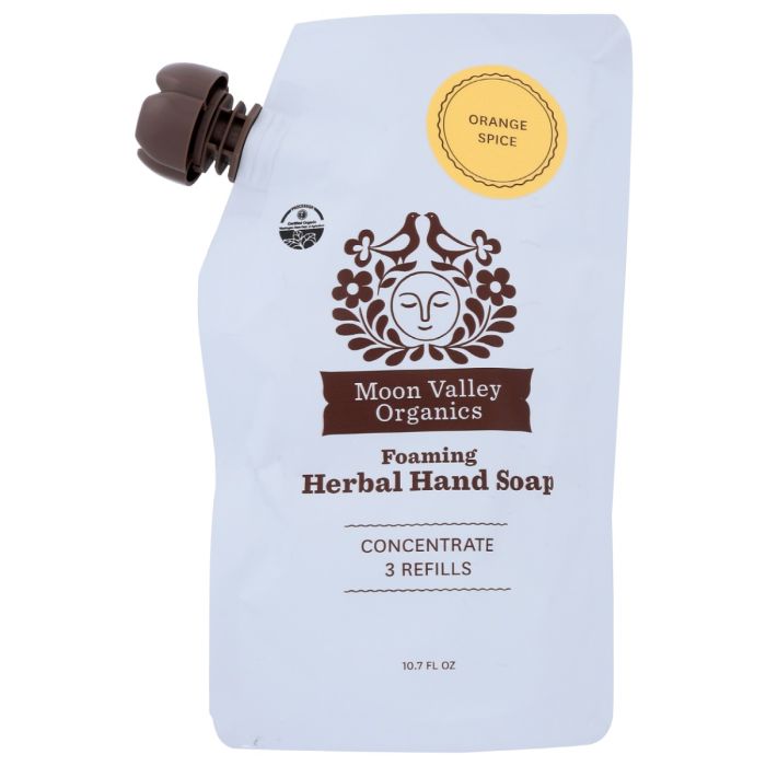 MOON VALLEY ORGANICS: Orange Spice Foaming Herbal Hand Soap Concentrated Refill Pouch, 10.7 fo