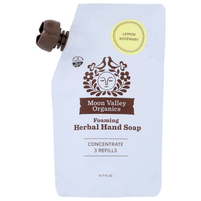 MOON VALLEY ORGANICS: Lemon Rosemary Foaming Herbal Hand Soap Concentrated Refill Pouch, 10.7 fo