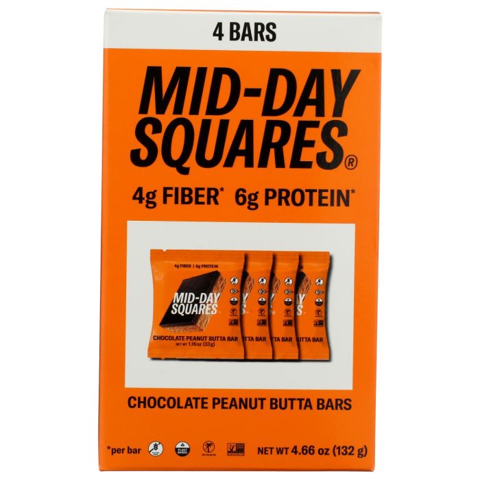 MID DAY SQUARES: Peanut Butta Square 4 Count, 4.66 oz