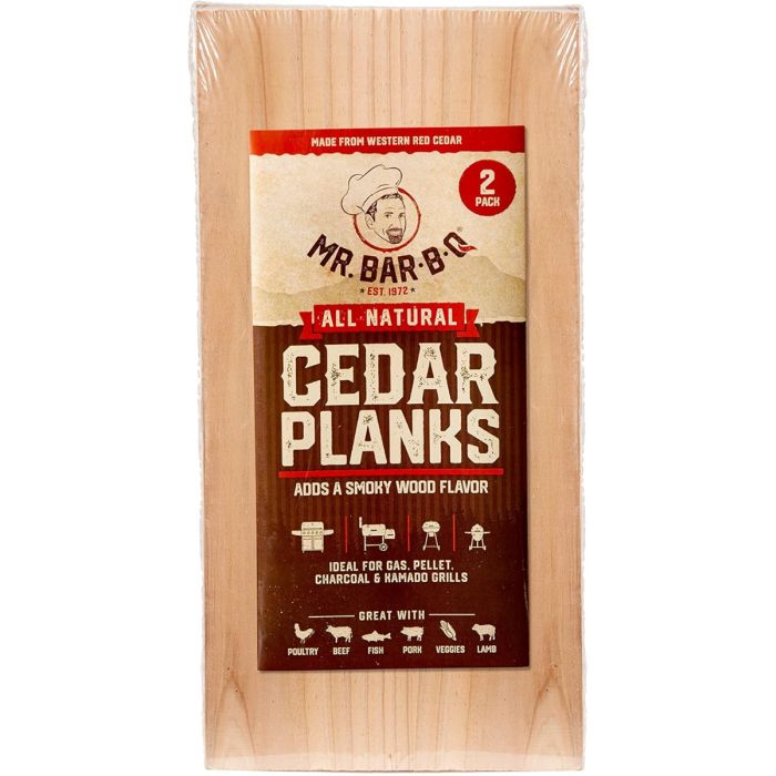 MR BAR B Q: All Natural Cedar Grilling Planks 2 Count, 1 ea