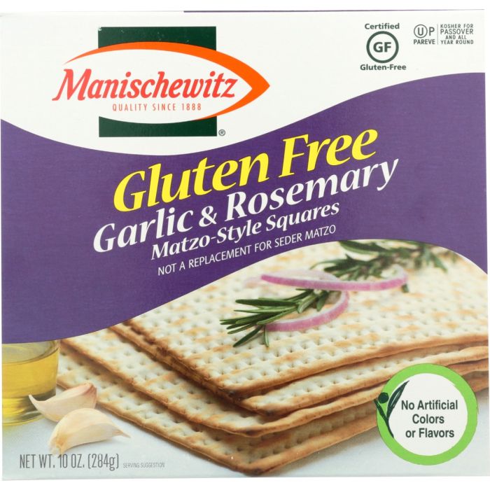 MANISCHEWITZ: Matzo Garlic Rosemary Gluten Free, 10 oz