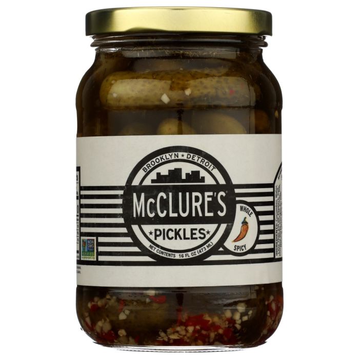 MCCLURES: Spicy Whole Dill Pickles, 16 oz