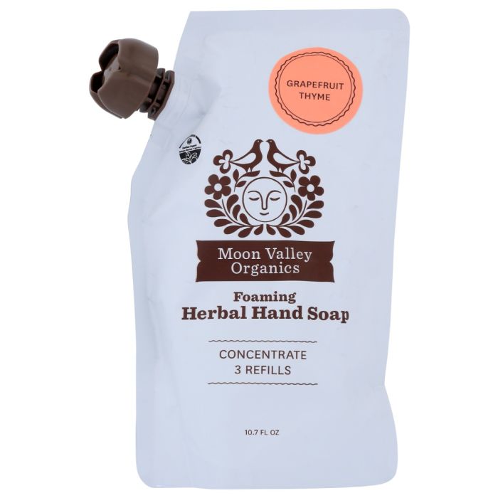 MOON VALLEY ORGANICS: Grapefruit Thyme Foaming Herbal Hand Soap Refill, 10.7 fo
