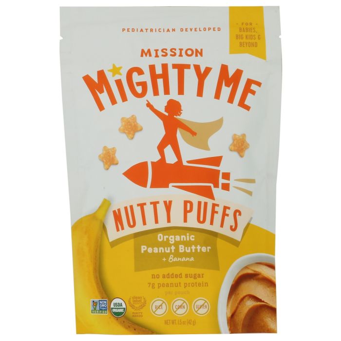 MISSION MIGHTY ME: Organic Banana Peanut Butter Puffs, 1.5 oz