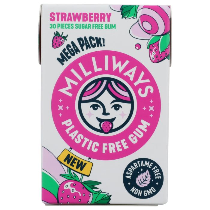 MILLIWAYS: Strawberry Plastic Free Gums, 30 pc