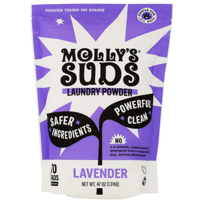 MOLLY SUDS: Lavender Laundry Detergent Powder 70 Loads, 47 oz