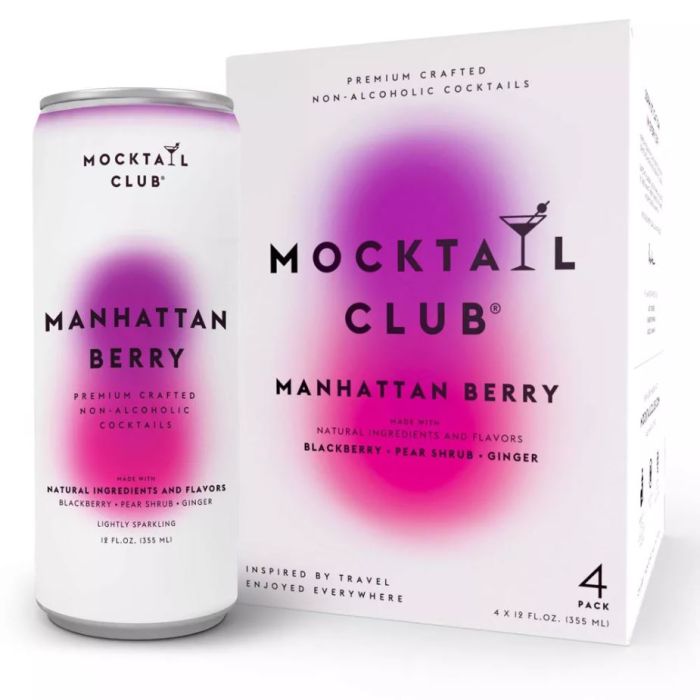 MOCKTAIL CLUB: Manhattan Berry Non Alcoholic Cocktails 4 Count, 48 fo