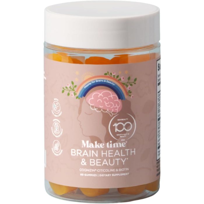 MAKE TIME WELLNESS: Womens Beauty and Brain Gummies, 60 pc