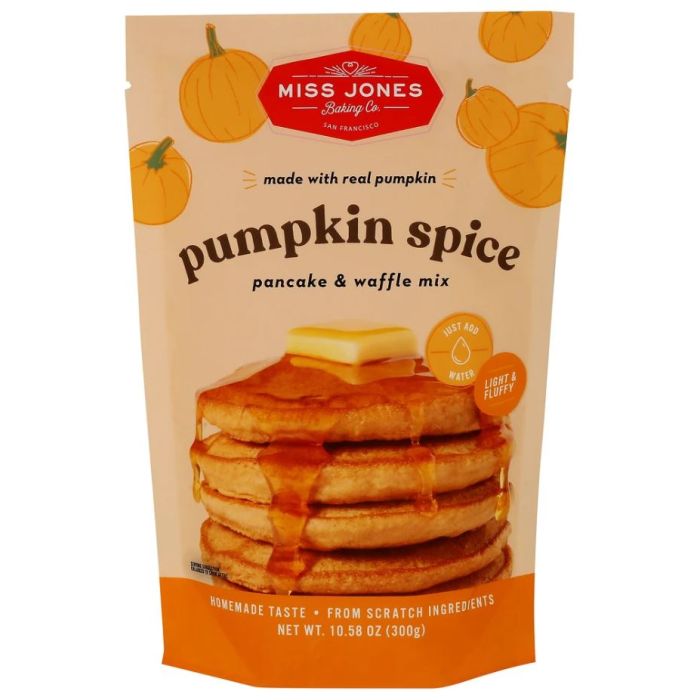 MISS JONES BAKING CO: Pumpkin Spice Pancake and Waffle Mix, 10.58 oz