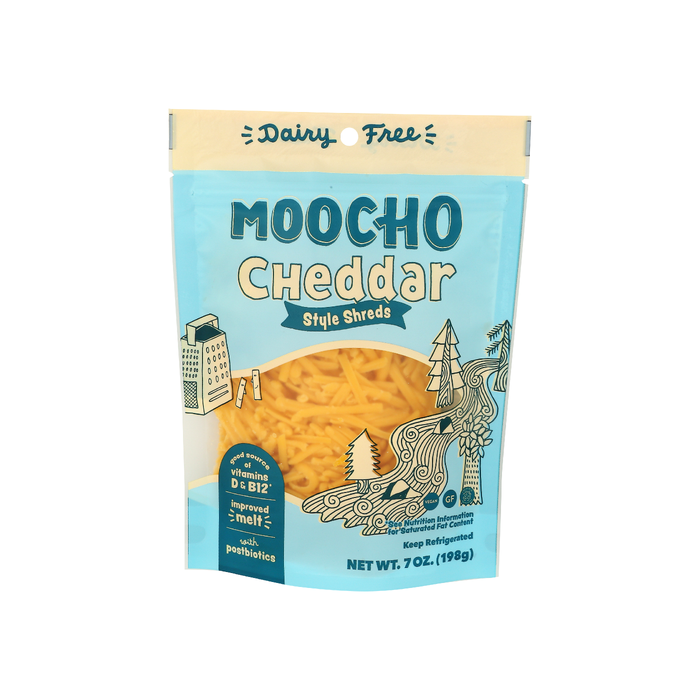 MOOCHO: Cheddar Style Shreds, 7 oz
