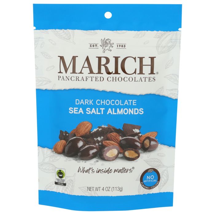 MARICH: Dark Chocolate Sea Salt Almonds, 4 oz
