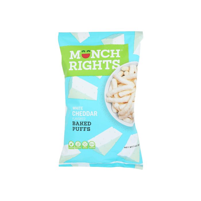 MUNCH RIGHTS: White Cheddar Baked Puffs, 3 oz