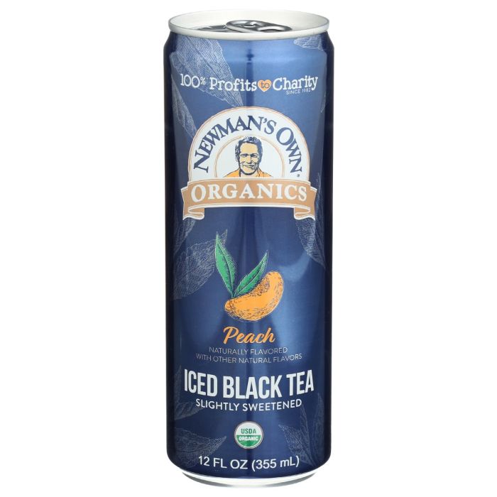 NEWMANS OWN ORGANICS: Peach Iced Black Tea, 12 fo