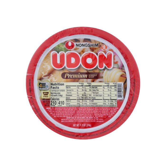 NONG SHIM: Udon Premium Noodle Soup Instant Bowl, 9.73 oz