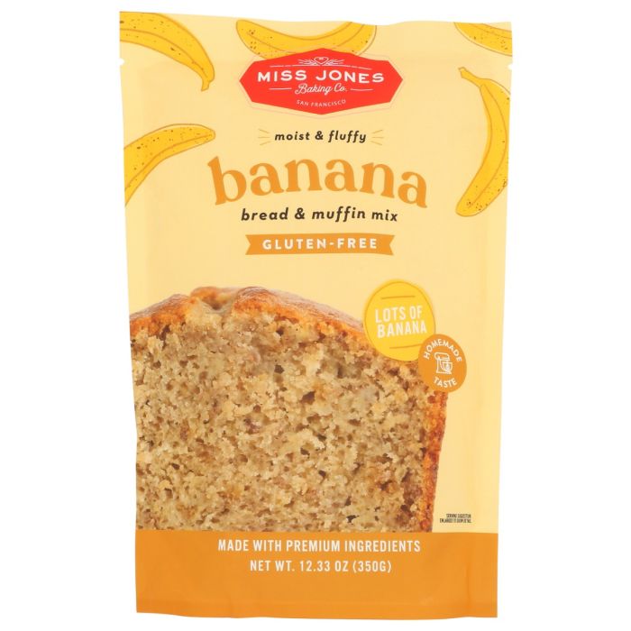 MISS JONES BAKING CO: Gluten Free Banana Bread and Muffin Mix, 12.35 oz