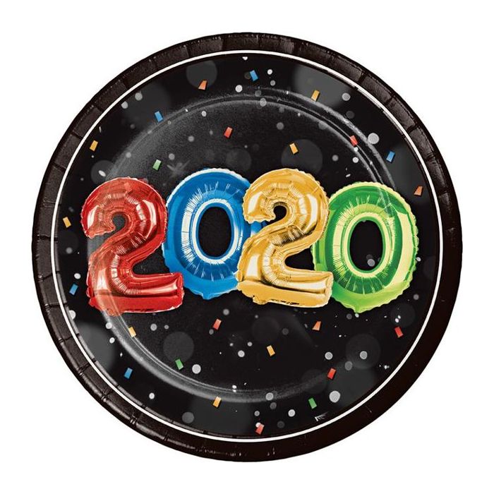 CREATIVE CONVERTING: 2020 New Year Luncheon Plate, 8 ea