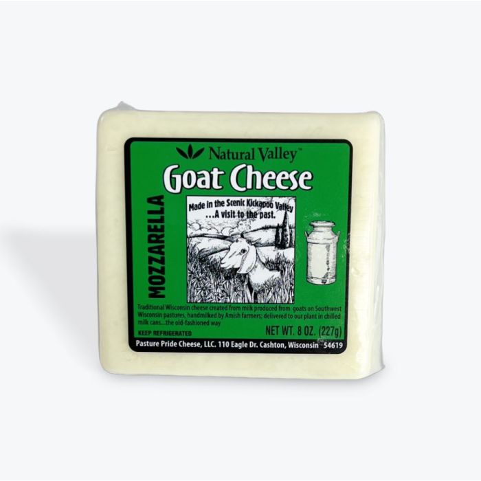 NATURAL VALLEY: Mozzarella Goat Cheese, 8 oz