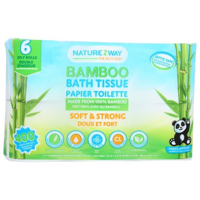 NATUREZWAY: Bamboo Bath Tissue 6 Rolls, 1 ea