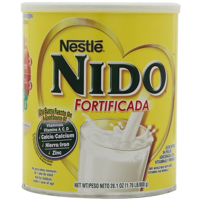 NIDO: Fortificada Dry Whole Milk Powder, 28.16 oz