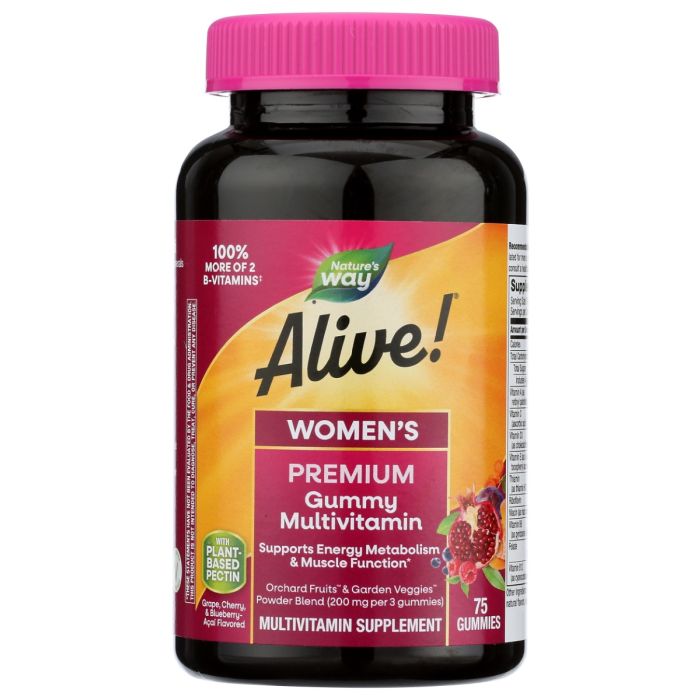 NATURES WAY: Alive Women Premium Gummies Multivitamin, 75 pc