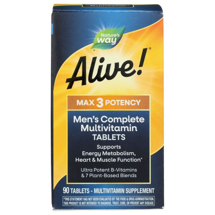 NATURES WAY: Alive Max3 Potency Mens Multivitamin, 90 tb