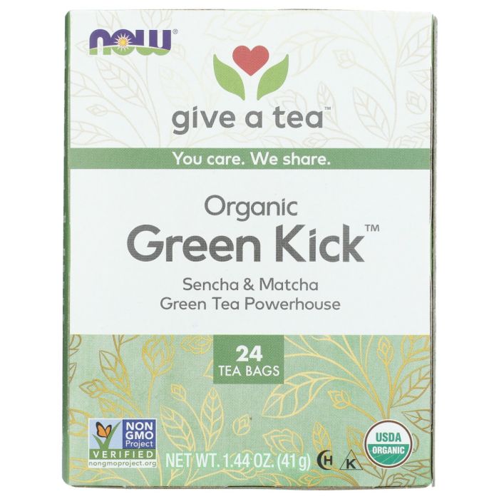 NOW GIVE A TEA: Organic Green Kick Tea, 1.44 oz