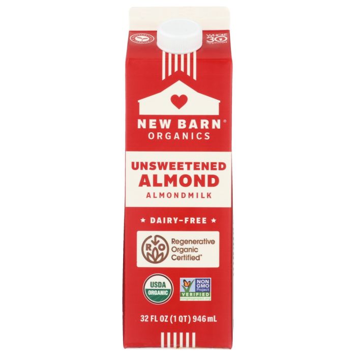 NEW BARN: Unsweetened Almondmilk, 32 fo