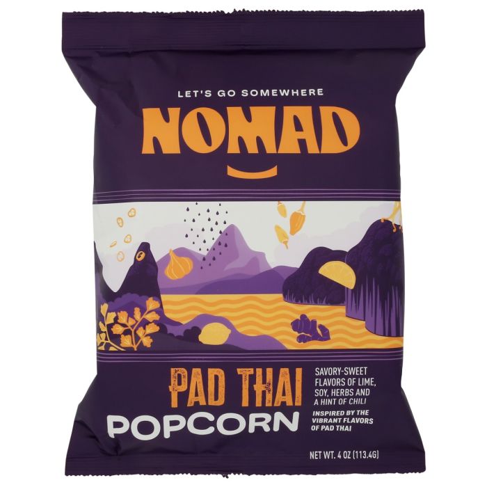 NOMAD SNACKS: Pad Thai Popcorn, 4 oz