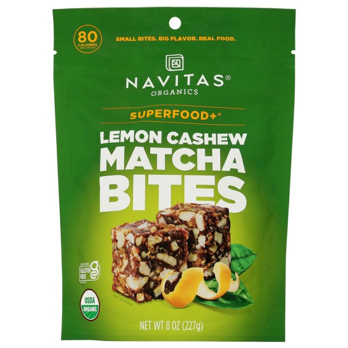 NAVITAS: Lemon Cashew Matcha Bites, 8 oz