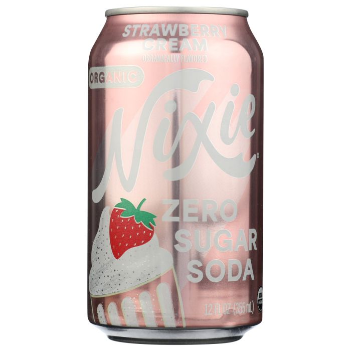 NIXIE: Strawberry Cream Zero Sugar Soda, 12 fo
