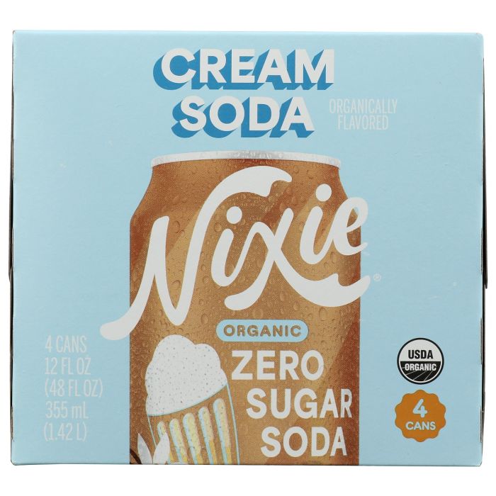 NIXIE: Cream Soda Zero Sugar Soda 4 Count, 48 fo
