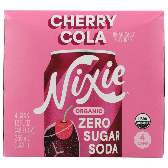 NIXIE: Cherry Cola Zero Sugar Soda 4 Count, 48 fo