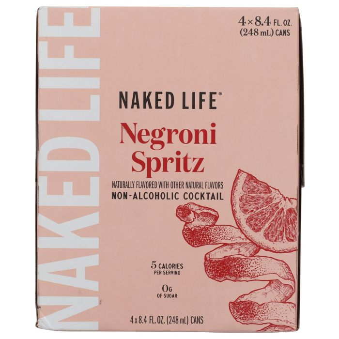 NAKED LIFE: Non Alcoholic Negroni Spritz Cocktail 4 Count, 33.6 fo