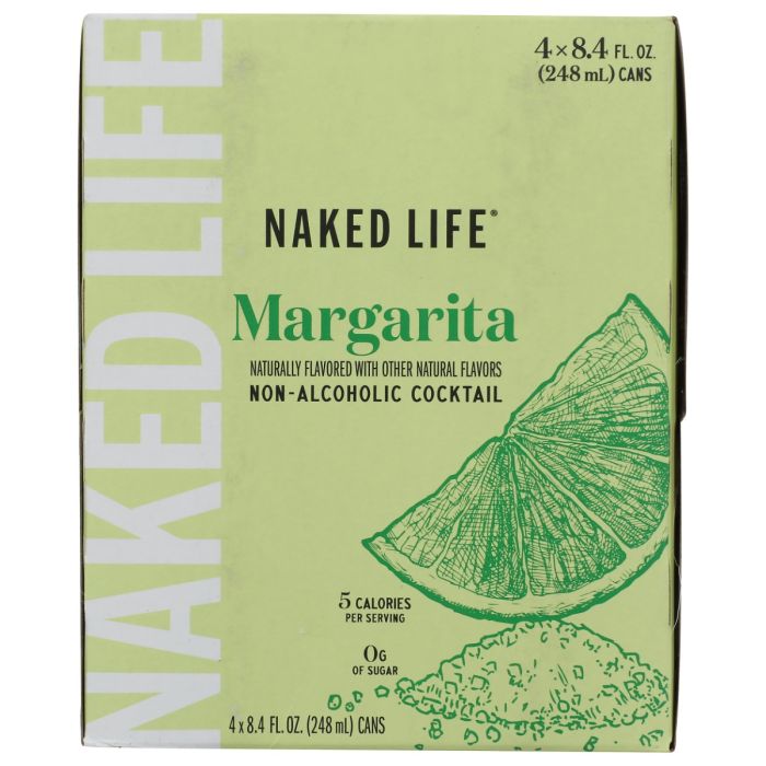 NAKED LIFE: Non Alcoholic Margarita Cocktail 4 Count, 33.6 fo